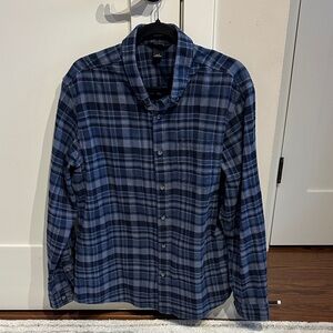 Men's Eddie Bauer Blue Plaid Button-Up Shirt